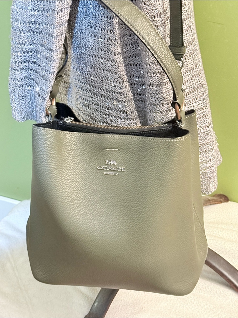 Coach Small Town Bucket Bag in Olive Green